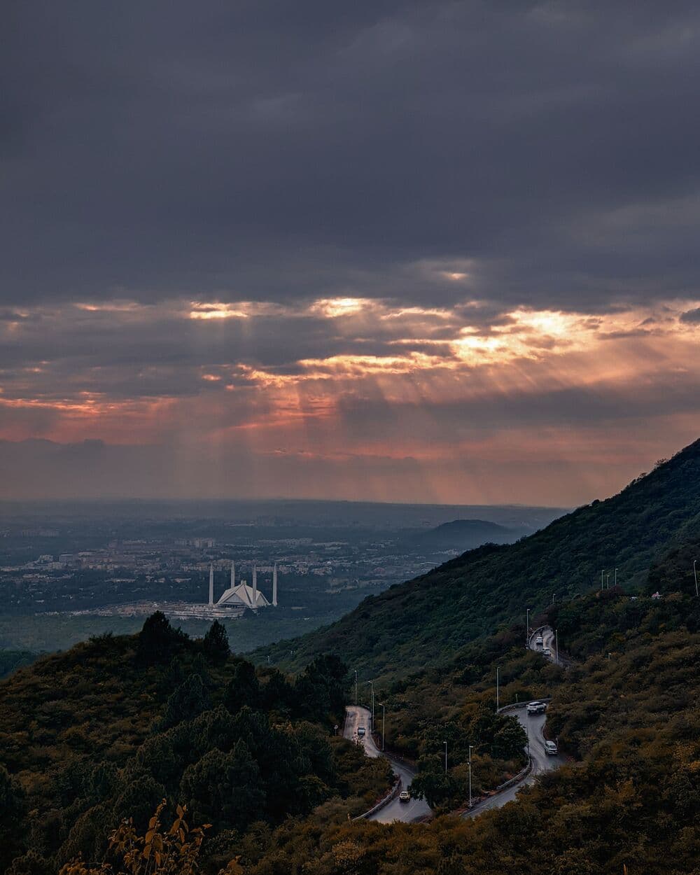 Islamabad and the Faisal Mosque from the Margalla Hills